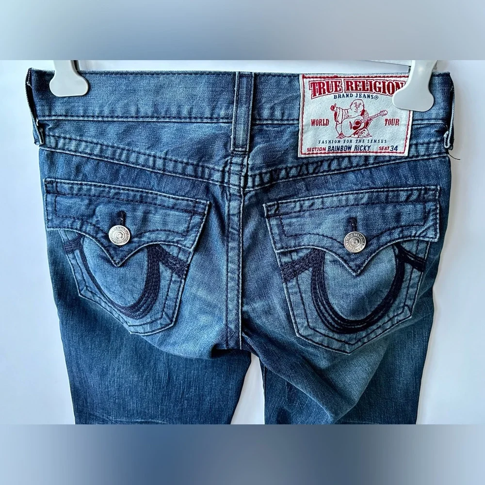 True Religion Ricky Straight Fit Rainbow Jeans, size 31